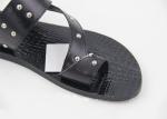 Cool Mens Leather Slippers Sizes Customized Fashion Mens Black Flip Flops