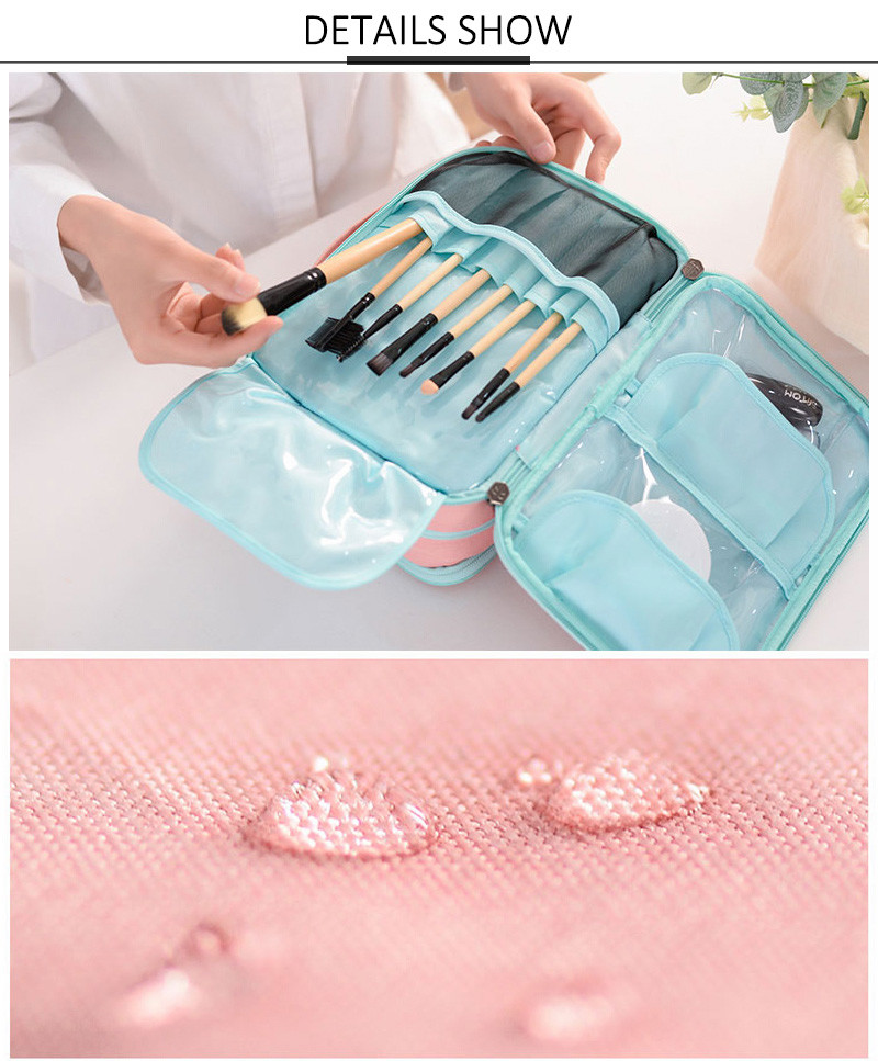 Manufacturer Custom Logo Large Capacity Eco Square Makeup Bag Waterproof