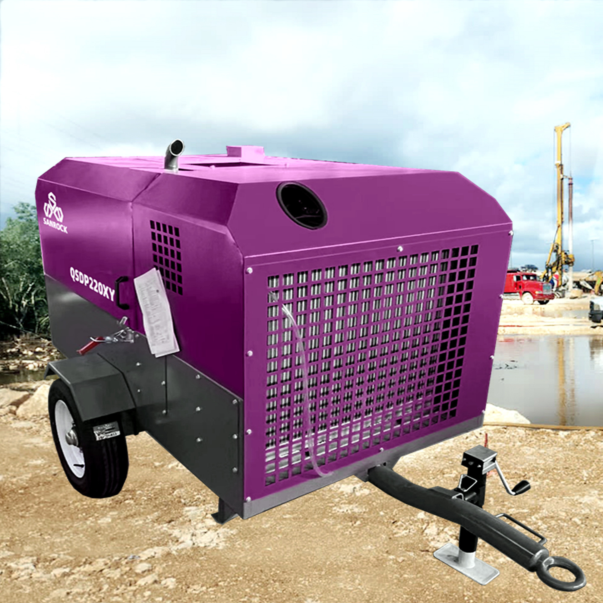 Small Screw Air Compressor Portable Mining Diesel Engine Air Screw Compressor Machine