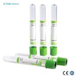 Plastic Green Gel Lithium Heparin Vacuumed Tubes Disposable