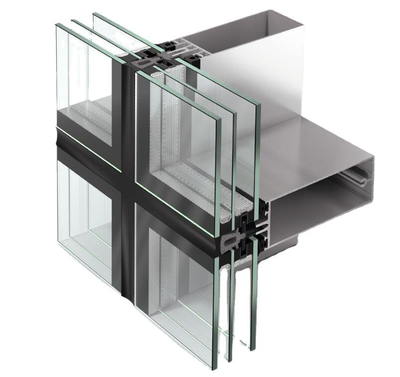 6063 Soundproof Construction T5 Aluminium Curtain Wall Profile