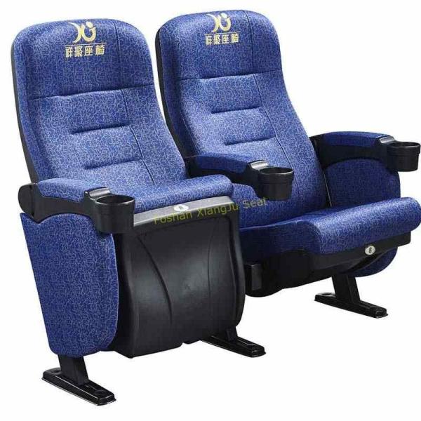 Blue Frabic ABS Theatre Seating Chairs Home Furniture Plastic Shell Anti -
