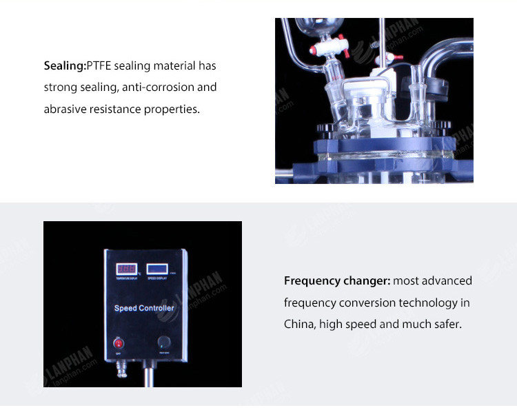 304 Stainless Steel Jaceted Borosilicate Glass Reactor Vessel