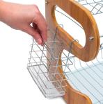 Stable 2 Tier Storage Unit , Bamboo / Stainless Steel Drain Rack Corrosion