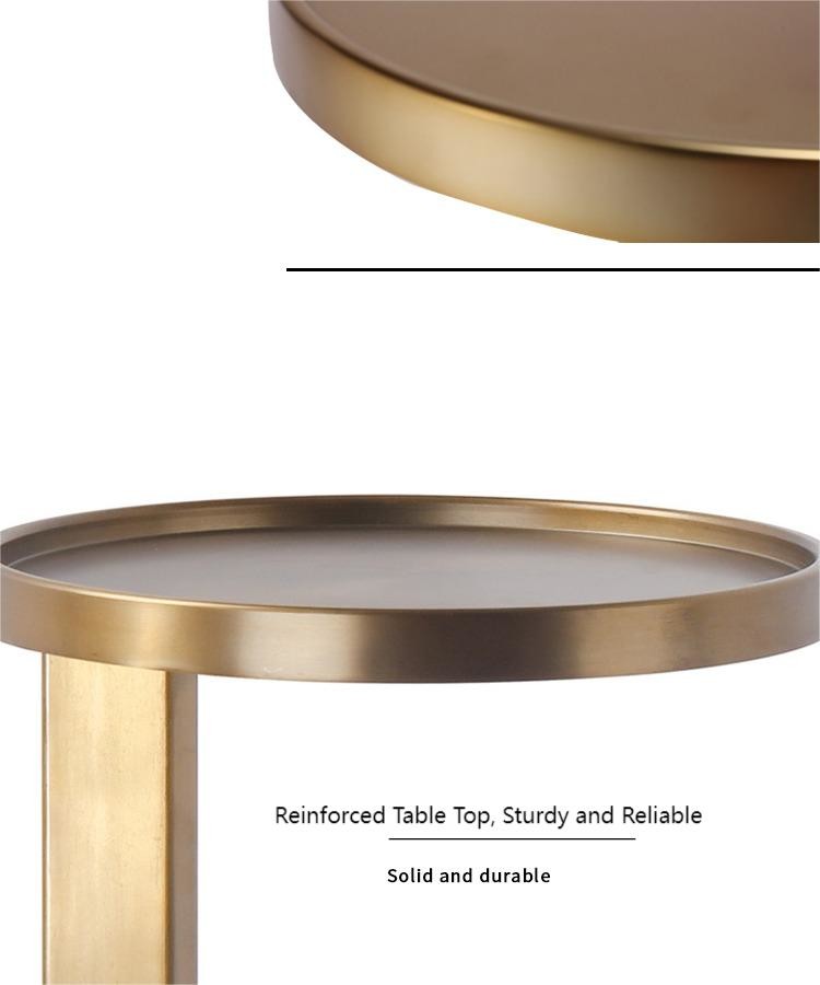 Hotel Golden Metal Side Table Modern High End Interior Furniture Customisation