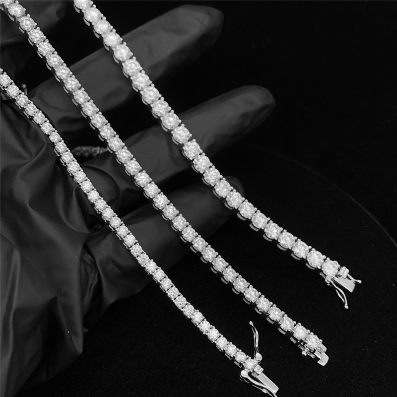 Fine Jewelry Moissanite Tennis Chain S925 Silver Diamond Vvs Bracelet Hip Hop