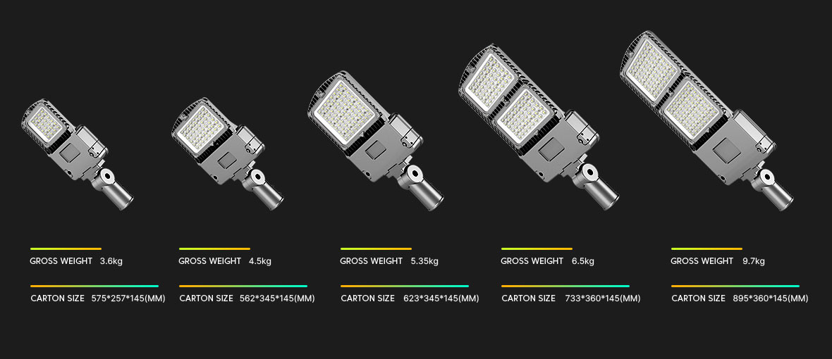 6500K LED Parking Lot Light 10KV LED Street Light 200W For Backyard