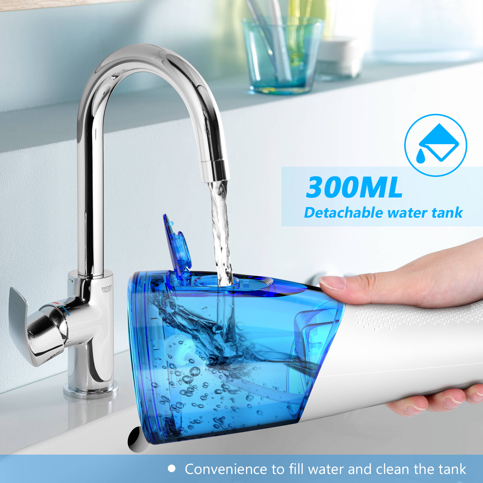 Cordless Water Flosser Rechargeable Portable Oral Irrigator Black