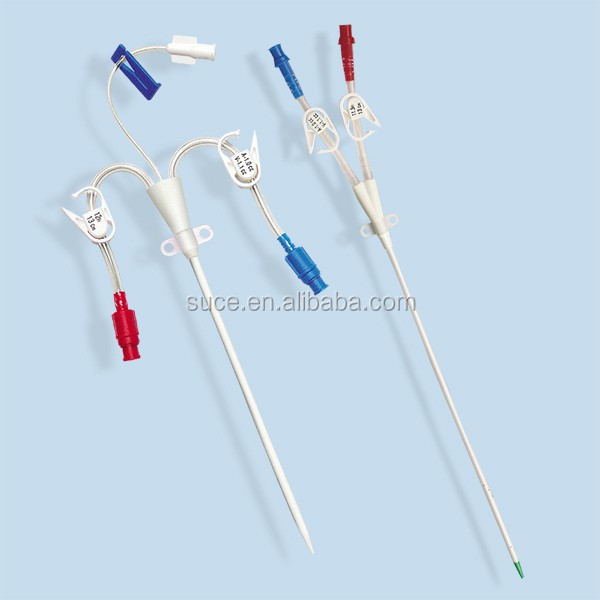 Disposable hemodialysis catheter, hemodialysis kit, single double triple lumen