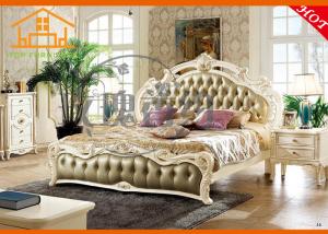 China Hot selling antique Wood carving white bed Solid Beech custom made bed Made in china stock bed bedroom furniture sets wholesale