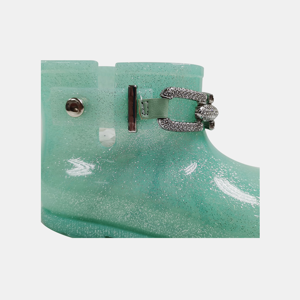 SEDEX Gender Neutral Design Kids Glitter PVC Ankle Rain Boots