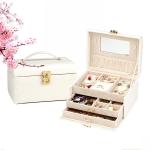 Velvet Lining 3 Layer Jewelry Box , Jewellery Drawer Organiser 22*16.5*12.5cm