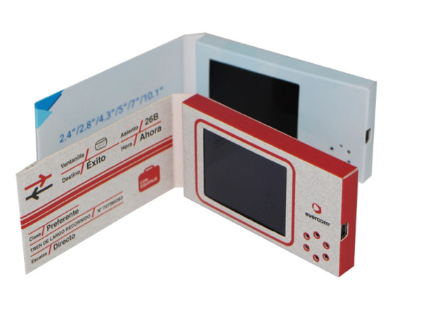 small size lcd video brochure card, 2.4inch wedding invitation video card