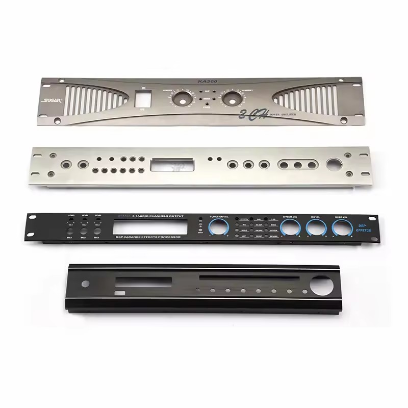 Aluminum spcc sheet metal fabrication processing for audio amplifier panel