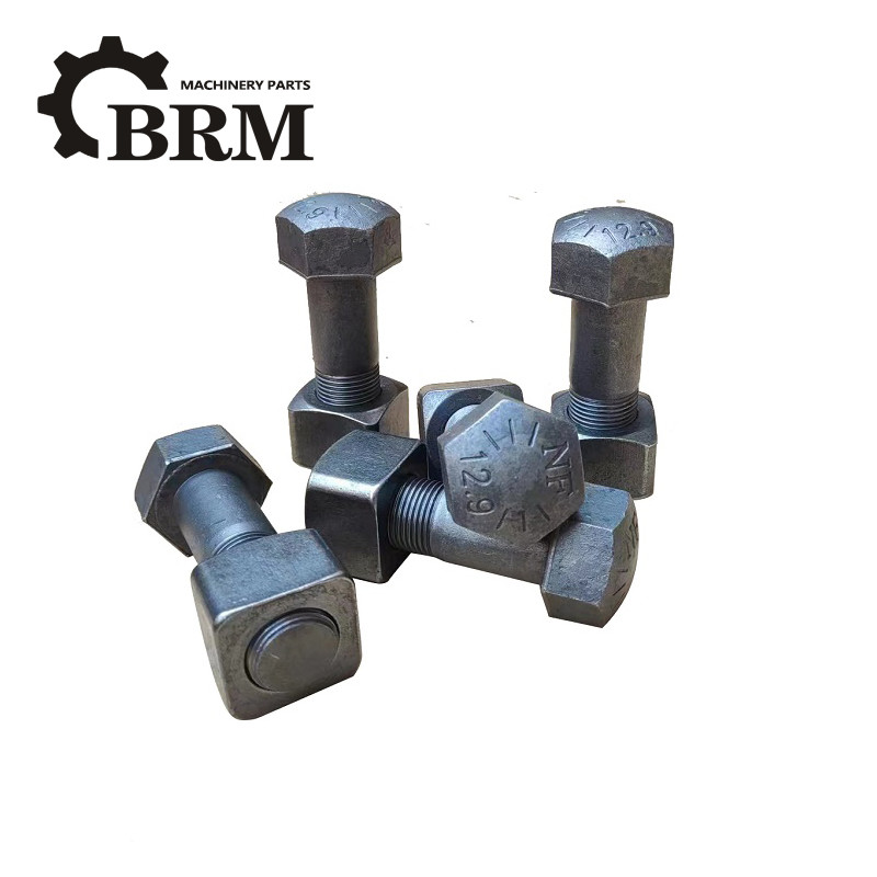 Plain Finish Excavator Track Bolts Track Roller Bolt For Construction Machinery