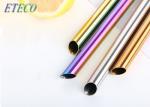 12mm Metal Milkshake Straws , Bevel Cut Stainless Steel Beverage Straws