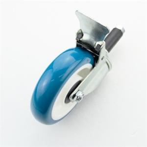 China Plunger 24H PU Caster Wheels 5 Inch Heavy Duty Swivel Casters For Shopping Cart wholesale