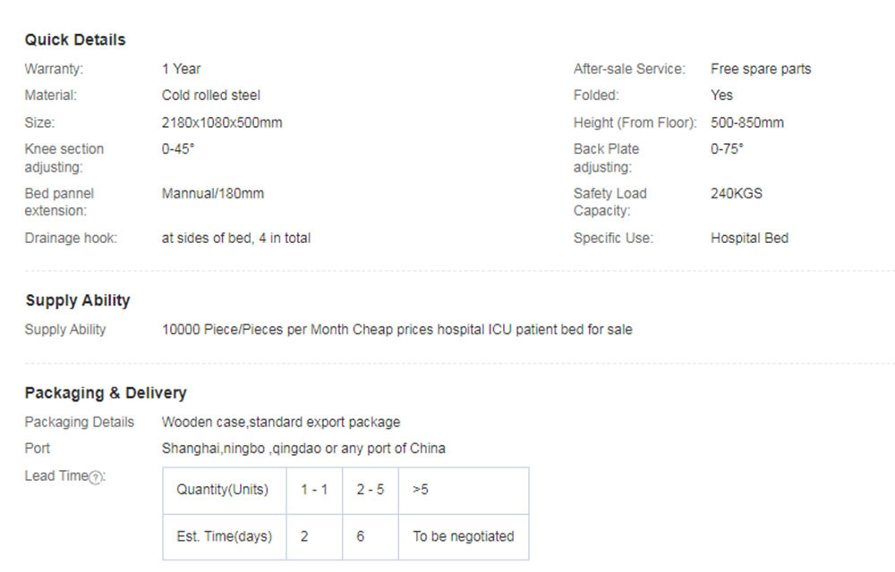 5 Function Medical Hospital Beds Electric Lifting CE ISO Approved