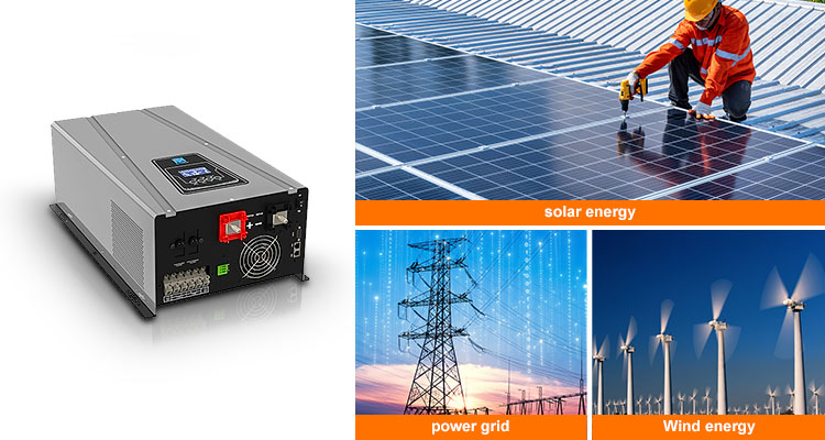 5kva Off Grid Pure Sine Wave 40Hz-70Hz 5000 Watt Dc To Ac UPS Power Inverter