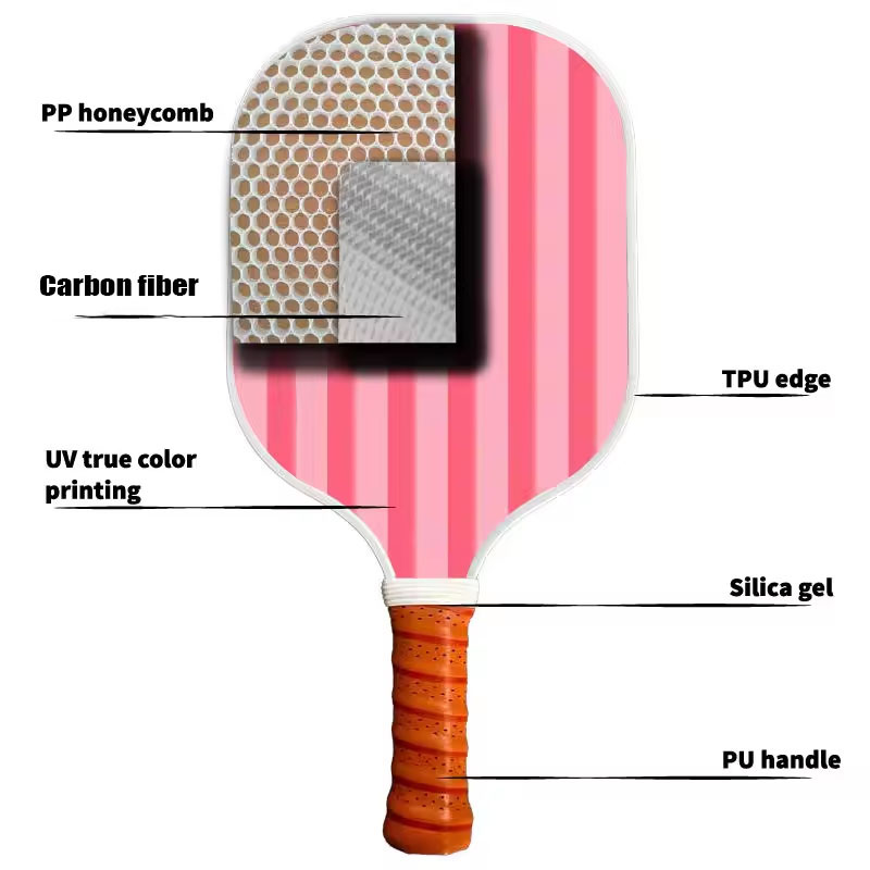 16mm T300 Pickleball Paddle Set Custom Logo With Bubble Bag Packaging
