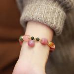 Agate Bracelet Beads Natural Gemstone Round Beads Stretch Bracelet Healing Reiki
