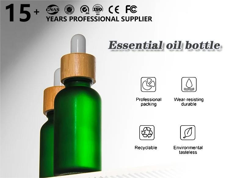 Green Blue 50ml 100ml Glass Dropper Bottle Cosmetic Packaging ODM