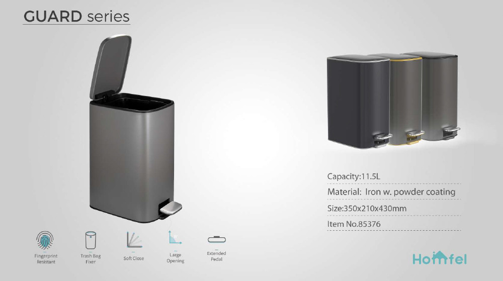 OEM Accepted 18L Rolling Cover Type Stainless Steel Trash Bin For Household Garbage Container