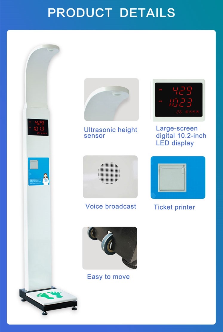 Heathly Adult Body Weight Height Scale Machine AC240V For Hospitals
