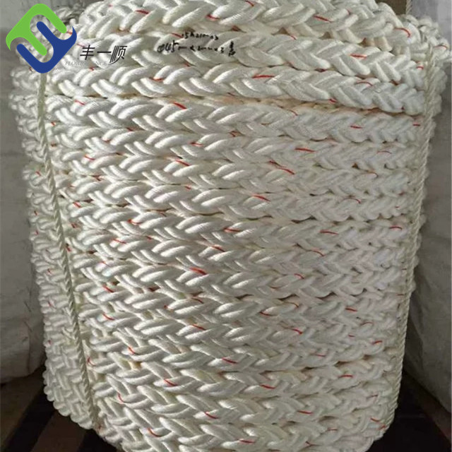 32mm 8 Strand Polyester Rope Ship White Marine Mooring Lines