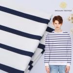 Breathable Comfortable Striped Cotton Fabric For French Terry