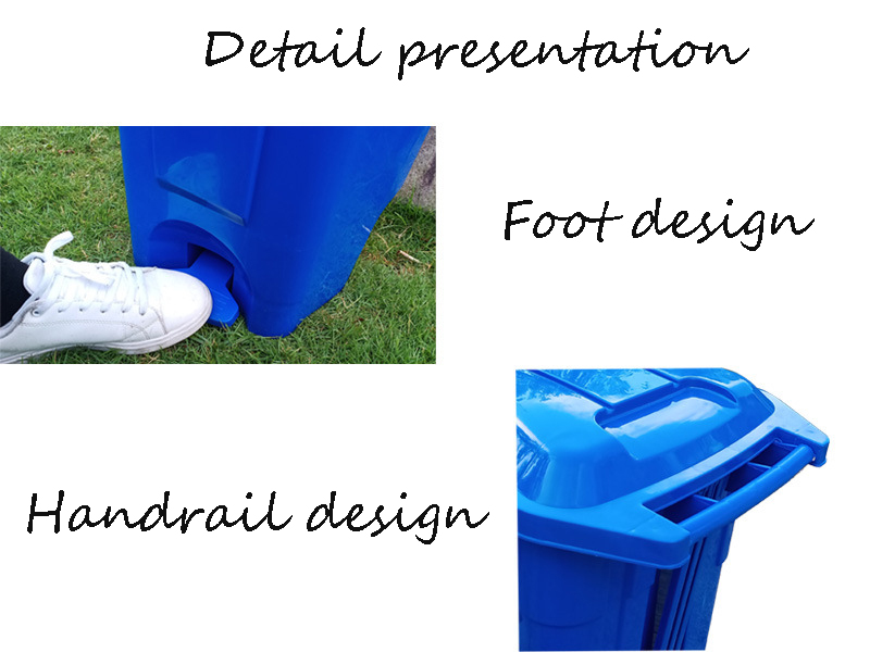 Wholesale 240L Foot Bin Thickened Large Plastic Bin Foreign Trade Sanitation Kitchen Waste Bin With Wheel Cover