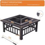 32inch Premium Outdoor Barbecue Fire Pit Large Bonfire Wood Burning