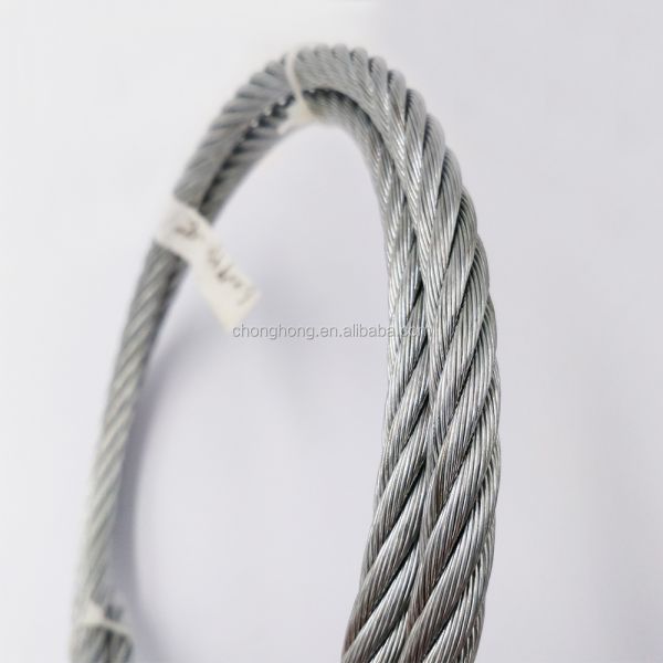 20mm Galvanized Steel Wire Rope for Carbon Steel Grade 6 x 19 Construction Zinc Coated Steel Cable