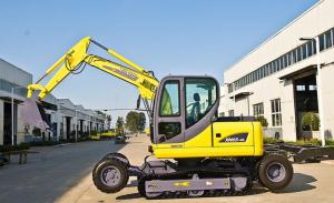 China Reliable Mini Wheel Excavator With Attachments Good Dissipation Effect wholesale