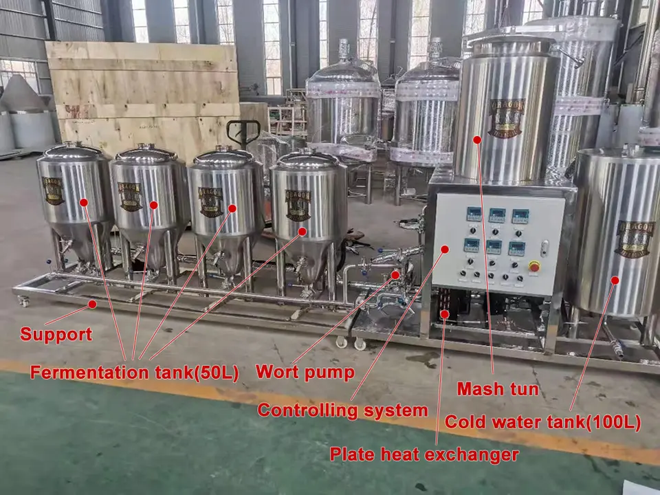 450 KG Mini Beer Brewing Equipment for Alcohol Processing Types in Small Size