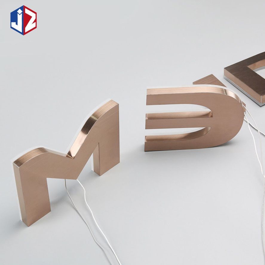 AC 100V-240V Backlit Stainless Steel Letters 3D Illuminated Signage