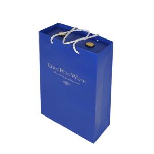 China Custom CMYK Print Multicolor Wine Bottle Paper Bags 20*10*34.5cm wholesale