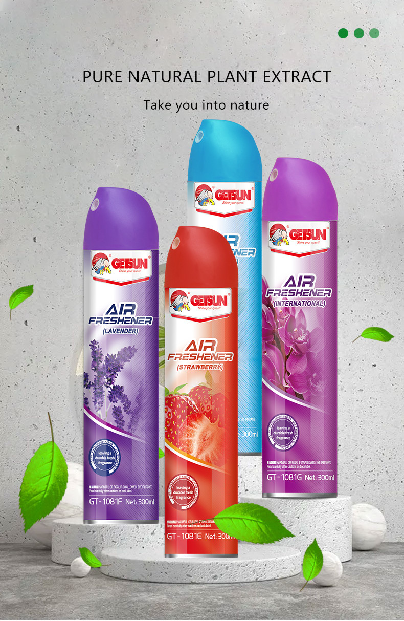 OEM Sterilizing Car Automotive Air Freshener Spray Long Lasting Floral Fragrance