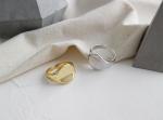 Lanciashow Gold Plated 925 Sterling Silver Jewellery Oval Open Ring For Women