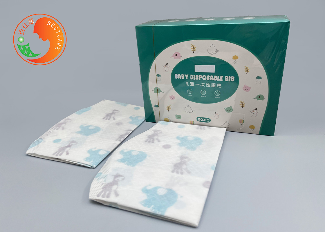 Eating Disposable Baby Bibs ECO Friendly Neck Adjustable Non Washable Bibs Disposable