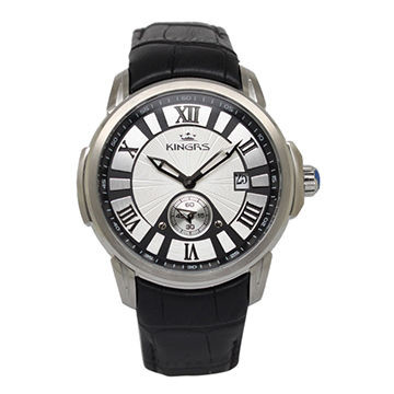 Fashionable Men's Stainless Steel Watches with high performance genuine leather