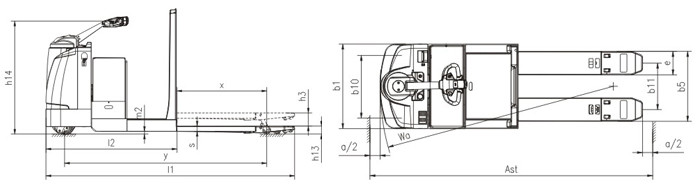 Central Ride Electric Order Picker Forklift For Long Distance Pallet Moving