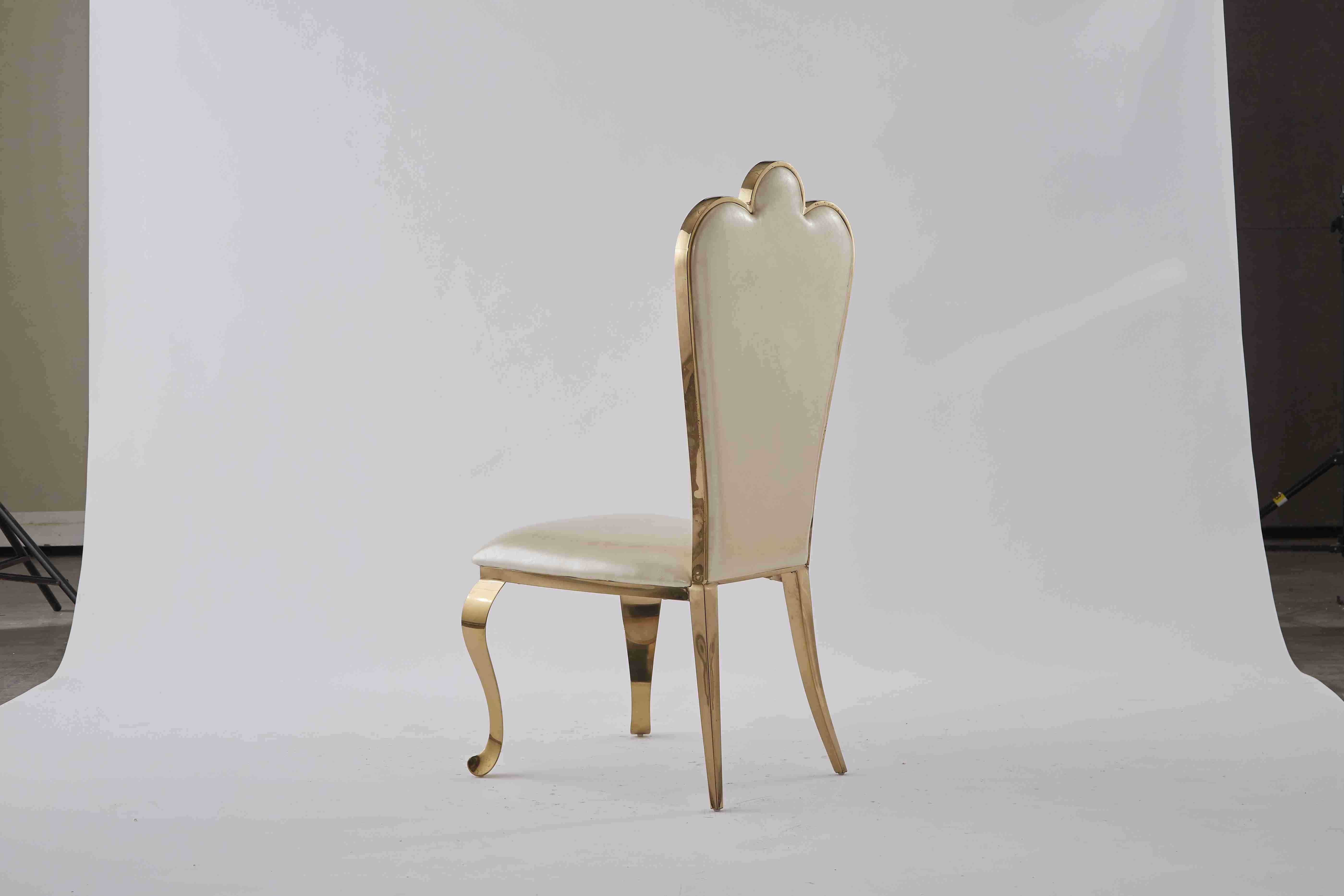 Stainless Steel Event Throne Wedding Banquet Chair Golden With Cushions