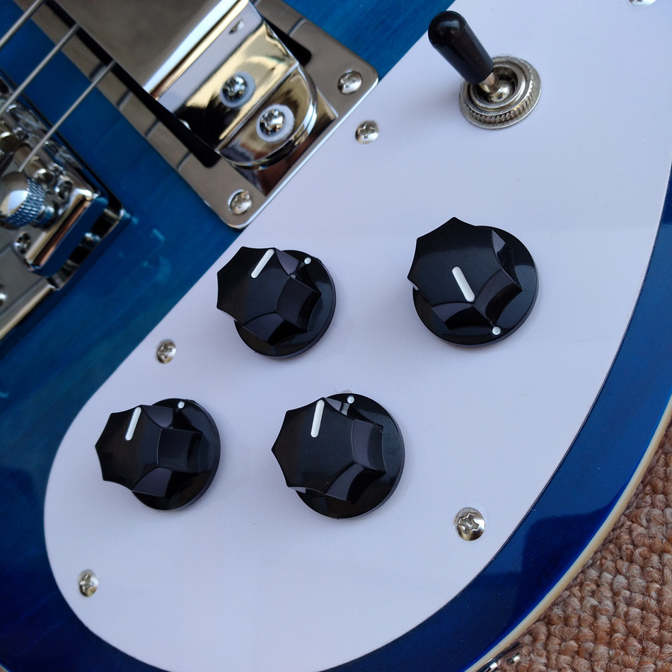 2017 Best Bass Top quality Rick 4003 model Ricken 4 strings Electric Bass guitar in blue color, Chrome hardware, Free sh