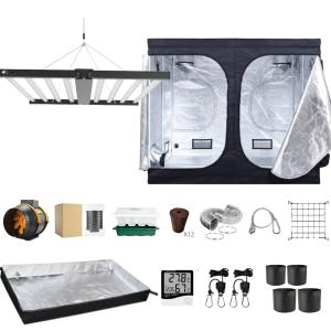 China Oxford Fabric Waterproof 600d Mylar Grow Tent Complete Kit 240x240x200cm wholesale