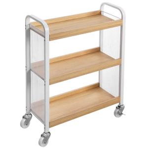 China White Color Trolley Cart, Narrow Serving Cart, Kitchen Trolley Cart, Small Rolling Cart, LRC66WN wholesale