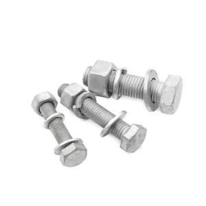 China Hot Dip Galvanized Bolt and Nut 1mm-500mm Length Compliant with DIN Standard wholesale