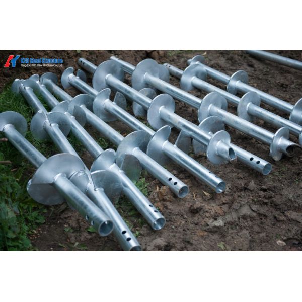 Prefabricated Galvanized Round Or Square,Tubular Or Bar Steel Shafts With Round Helix Plates