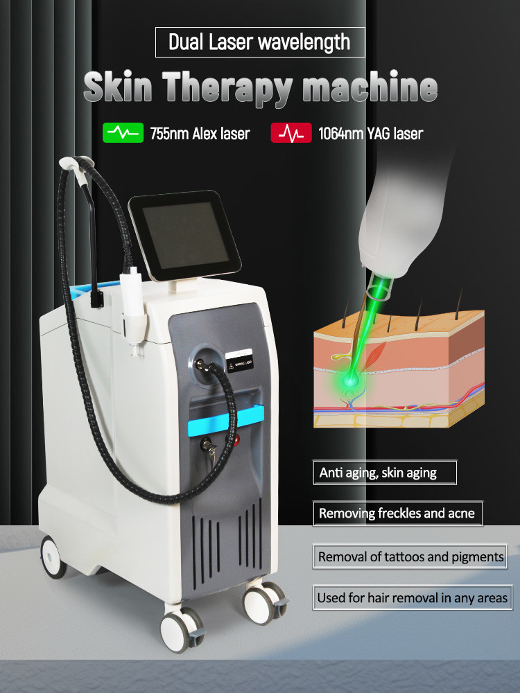 1064nm Fiber Optic Alex Laser Hair Removal Machine 8mm Spot Adjustable