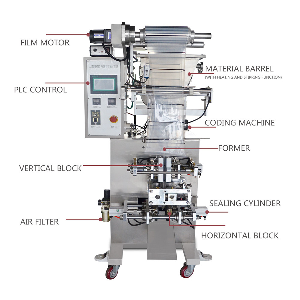 Chili Oil Liquid Ketchup Sachet Packing Machine Fully Automatic Semi Fluid
